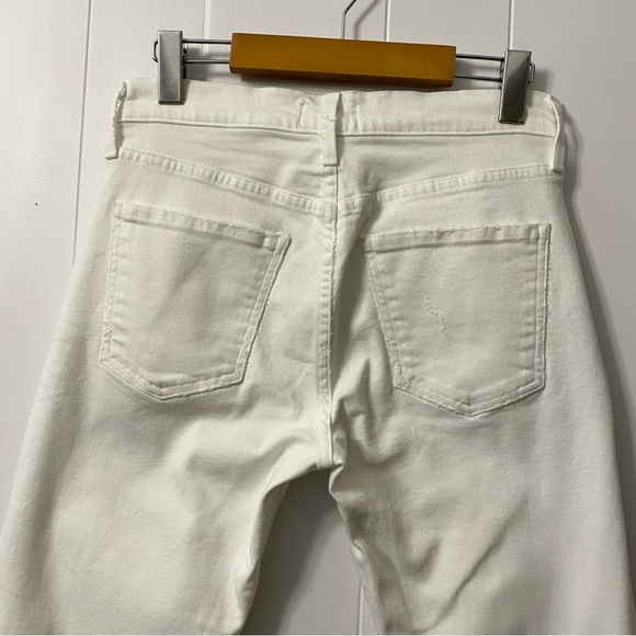 AGOLDE Isabel Slim Boyfriend Distressed Ankle Jeans White 45231 A015-1012 holes - Picture 8 of 11